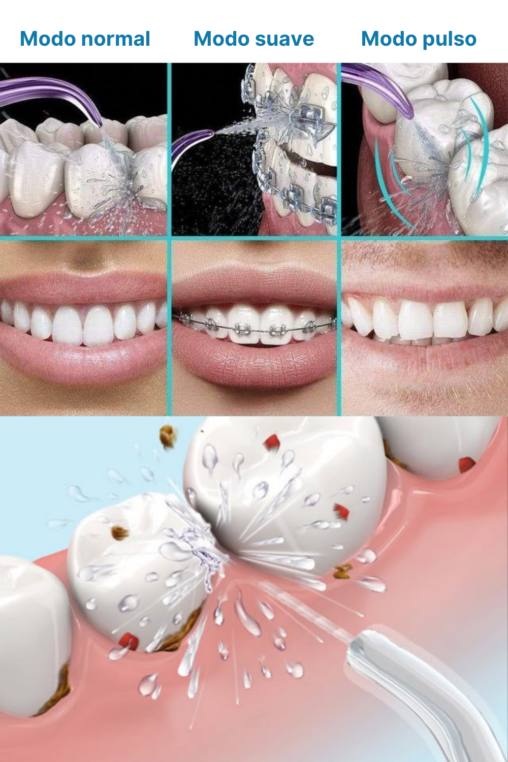 HYDRO PULSE (DUCHA DENTAL) + CEPILLO ULTRASÓNICO (6 MODOS) INTELIGENTE DE REGALO 🎁